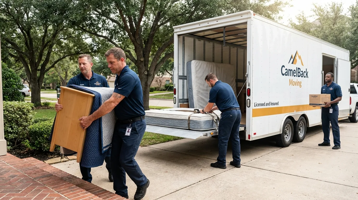 Crew loading residential truck for cross-state move from Glens Falls, NY